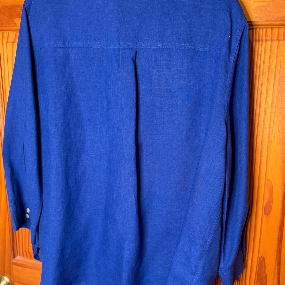 Chico's 2.5 Blue/White Floral Crop Pant and XL/3 Matching Blue Shirt - Picture 6 of 9